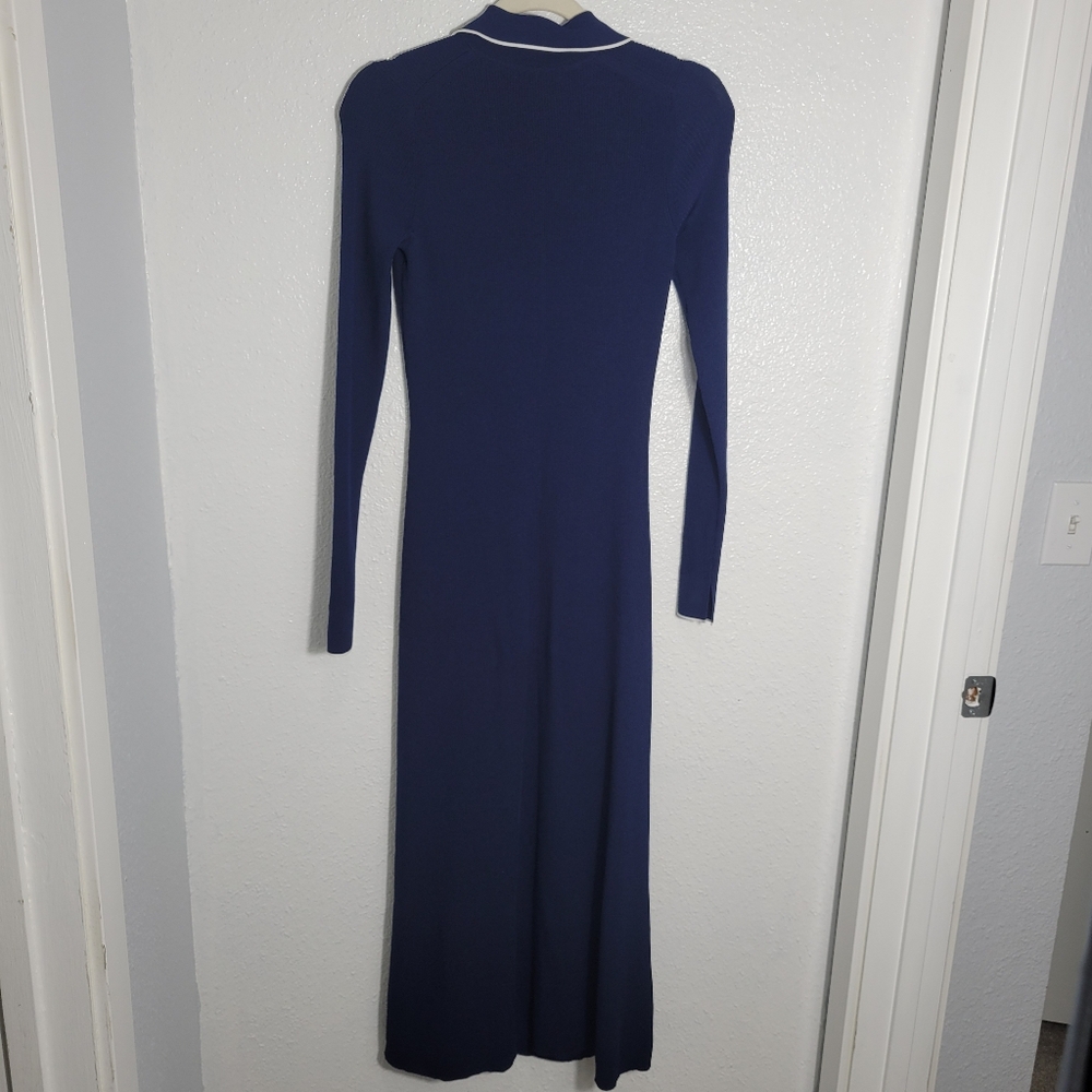 Madewell Ribbed Long-Sleeve Midi Dress NT573  Size M - Picture 7 of 11